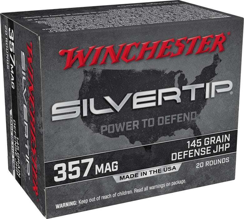 Winchester Ammo W357ST Silvertip  357 Mag 145 gr Silvertip Jacket Hollow Point 20 Per Box/10 Cs