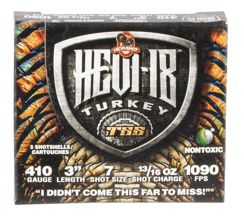 HEVI-Shot HS1007 HEVI-18 Turkey TSS 410 Gauge 3" 13/16 oz 1090 fps Tungsten 7 Shot 5 Bx/10 Cs