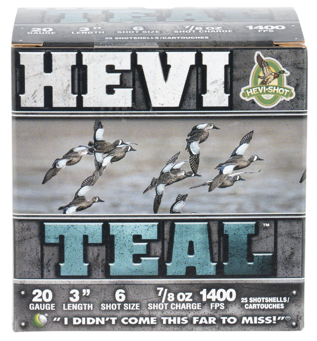 HEVI-Shot HS62006 Hevi-Teal  20 Gauge 3" 7/8 oz 1400 fps 6 Shot 25 Bx/10 Cs