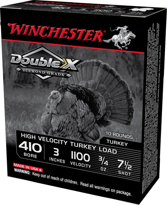 Winchester Ammo STH4137 Double X Diamond Grade High Velocity 410 Gauge 3" 3/4 oz 1100 fps 7.5 Shot 10 Bx/10 Cs for Turkey