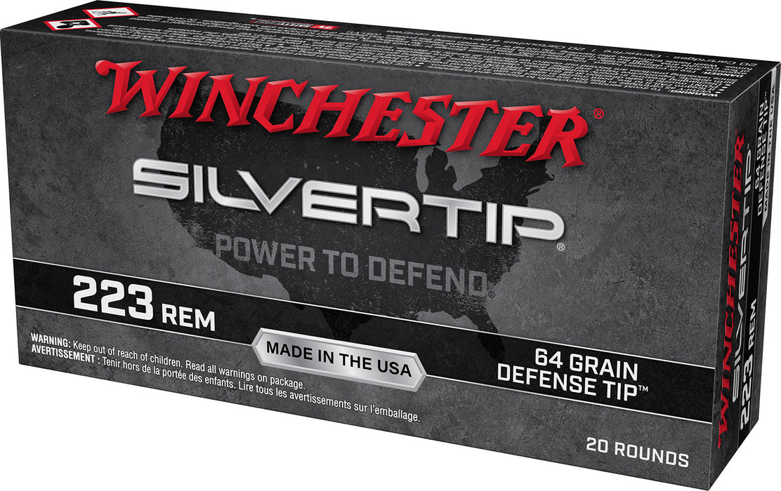 Winchester Ammo W223ST Silvertip  223 Rem 64 gr Defense Tip 20 Bx/10 Cs