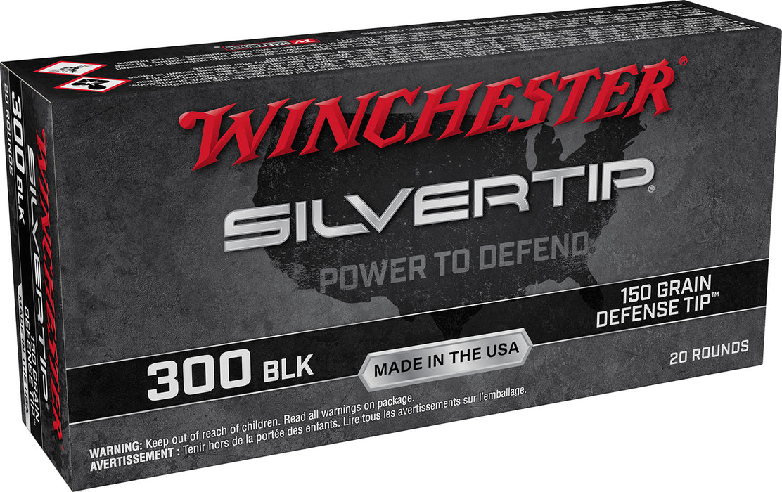 Winchester Ammo W300ST Silvertip  300 Blackout 150 gr 1900 fps Defense Tip 20 Bx/10 Cs