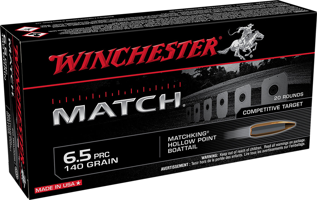 Winchester Ammo S65PM Match  6.5 PRC 140 gr 3030 fps Sierra MatchKing BTHP (SMBTHP) 20 Bx/10 Cs