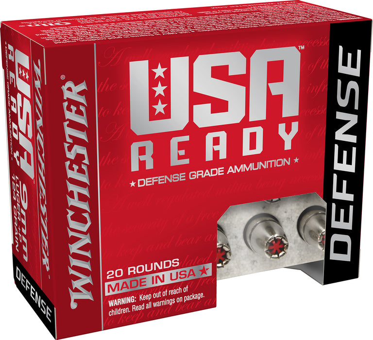 Winchester Ammo RED9HP USA Ready Defense 9mm Luger 124 gr Hollow Point (HP) 20 Per Box/10 Cs