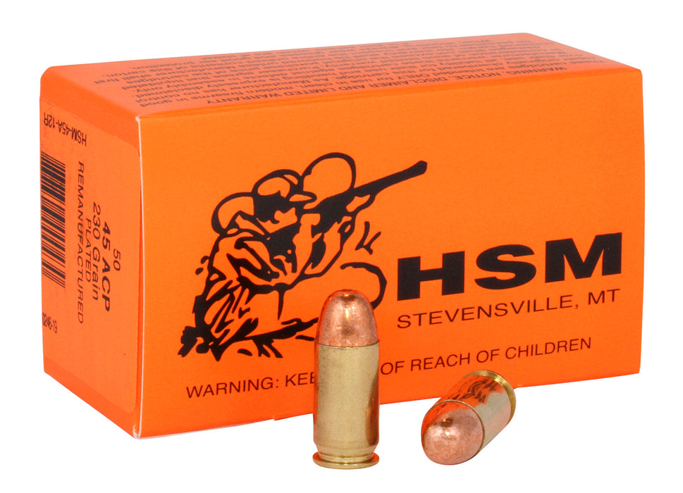 HSM 4512R Training  45 ACP 230 gr 825 fps Full Metal Jacket (FMJ) 50 Bx/20 Cs