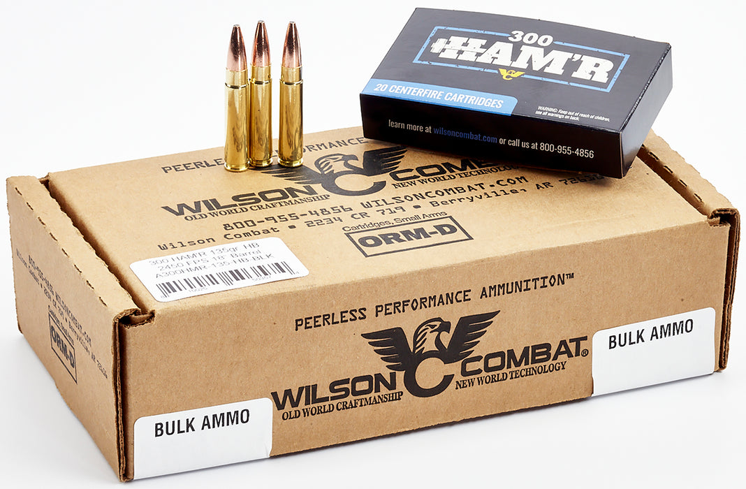 Wilson Combat A300HMR135HB Centerfire Rifle  300 HAM'R 135 gr 2450 fps Speer HAM'R Bonded 20 Bx/10 Cs