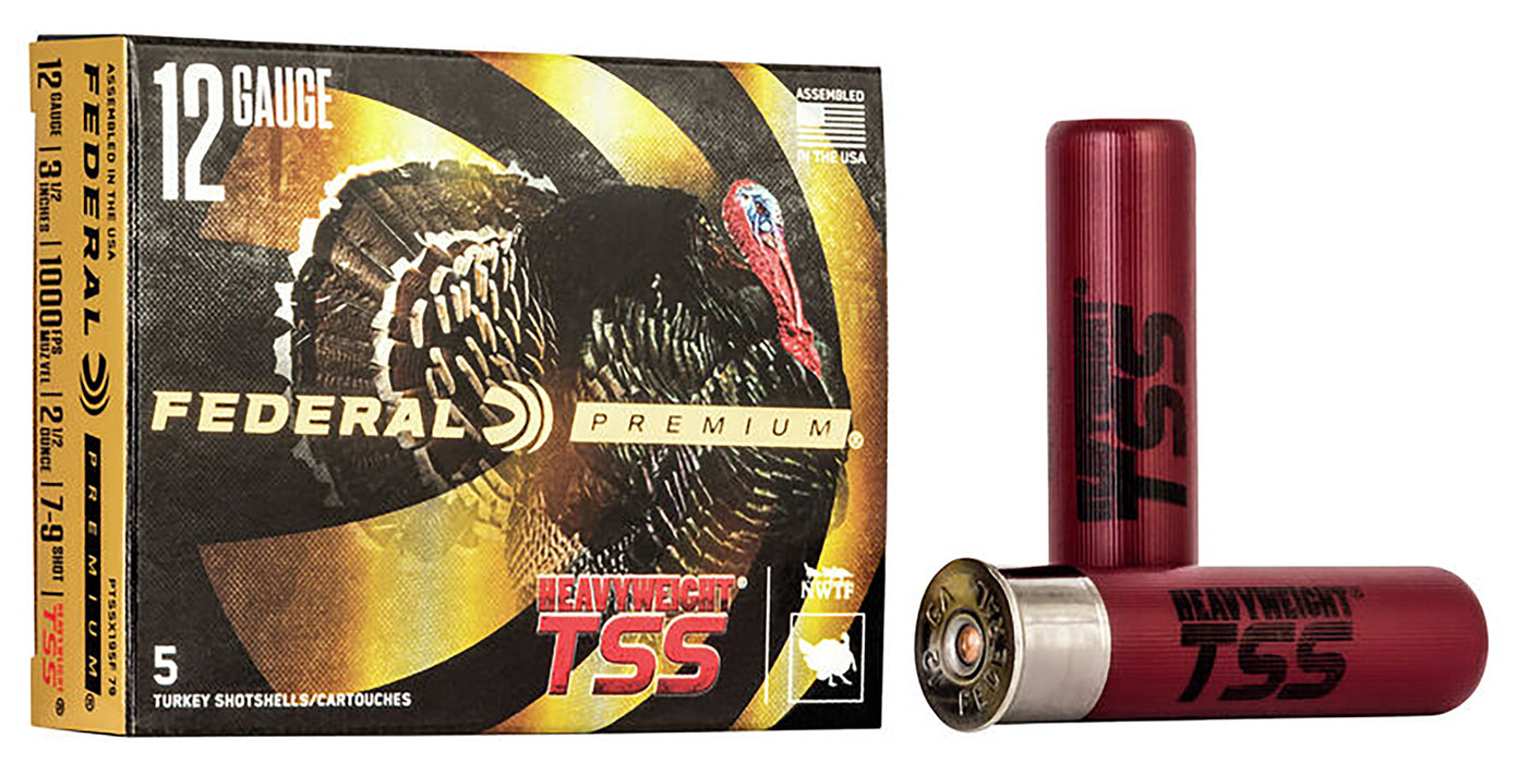 Federal PTSSX195F79 Premium Turkey Heavyweight TSS 12 Gauge 3.50" 2 1/2 oz 1000 fps Tungsten 7, 9 Shot 5 Bx/50 Cs