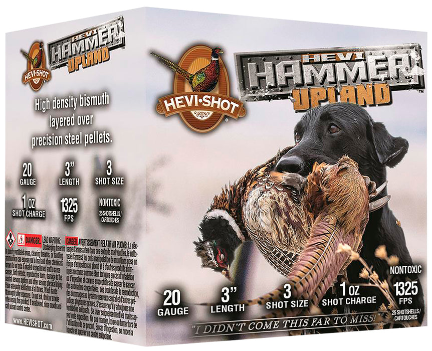 HEVI-Shot HS29213 HEVI-Hammer Upland 20 Gauge 3" 1 oz 1325 fps Steel, Bismuth 3 Shot 25 Bx/10 Cs