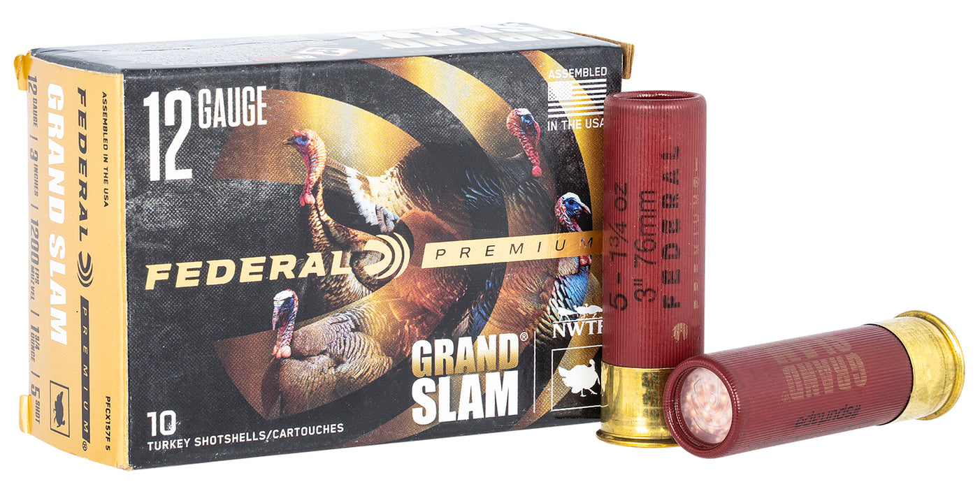 Federal PFCX157F5 Premium Grand Slam 12 Gauge 3" 1 3/4 oz 5 Shot 10 Per Box/25 Cs