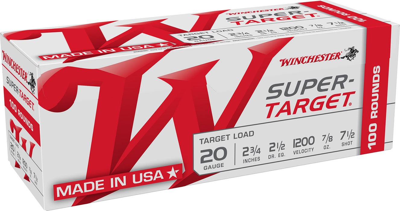 Winchester Ammo TRGT207VP Super-Target  20 Gauge 2.75" 7/8 oz 1200 fps 7.5 Shot 100 Bx/2 Cs (Value Pack)