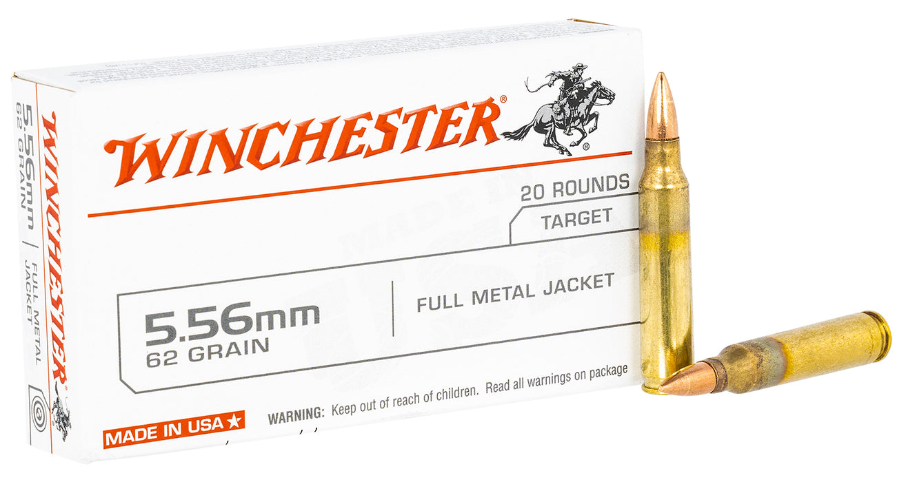 Winchester Ammo USA5562 USA  5.56x45mm NATO 62 gr Full Metal Jacket (FMJ) 20 Bx/50 Cs