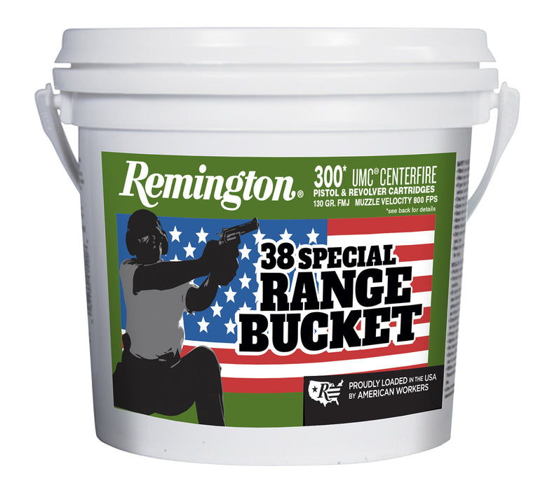 Remington Ammunition 23669 UMC Range Bucket 38 Special 130 gr Full Metal Jacket (FMJ) 300 Per Bucket/4 Cs