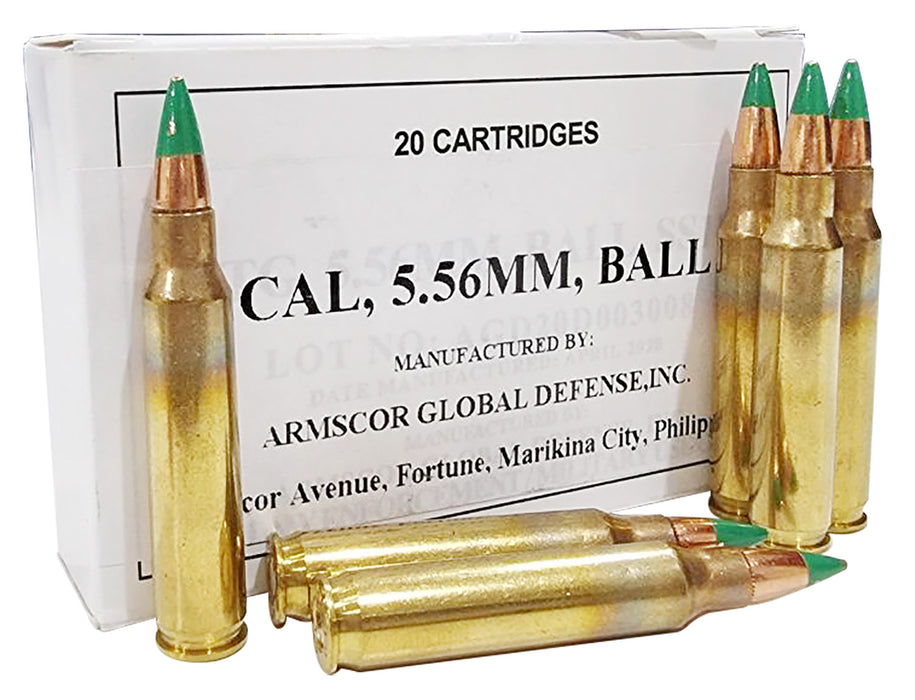 Armscor 50173 Precision M855 5.56x45mm NATO 62 gr Full Metal Jacket (FMJ) 20 Per Box/50 Cs