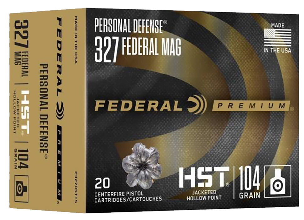 Federal P327HST1S Premium Personal Defense 327 Federal Mag 104 gr Jacketed Hollow Point (JHP) 20 Per Box/10 Cs