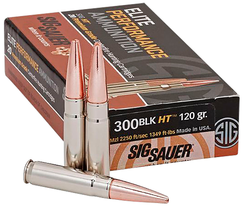 Sig Sauer E300H1BC20 Elite Copper Hunting  300 Blackout 120 gr 1897 fps Open Tip Match (OTM) 20 Bx/10 Cs