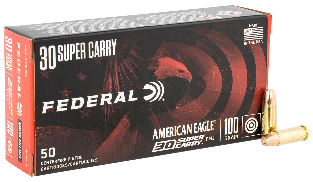 Federal AE30SCA American Eagle  30 Super Carry 100 gr Full Metal Jacket (FMJ) 50 Per Box/20 Cs