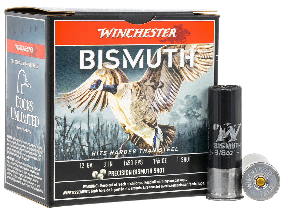 Winchester Ammo SWB1231 Bismuth  12 Gauge 3" 1 3/8 oz 1450 fps Tin-Plated Bismuth 1 Shot 25 Bx/10 Cs