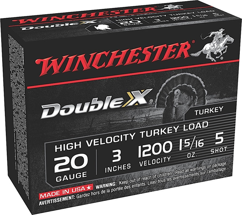 Winchester Ammo STH2035 Double X High Velocity Turkey 20 Gauge 3" 1 5/16 oz 5 Shot 10 Per Box/10 Cs