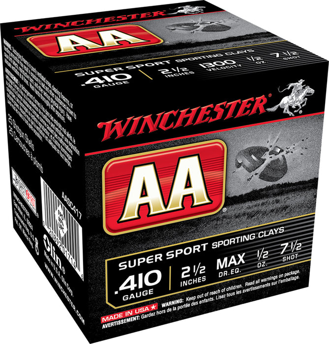 Winchester Ammo AASC417 AA Super Sport Sporting Clay 410 Gauge 2.50" 1/2 oz 1300 fps 7.5 Shot 25 Bx/10 Cs