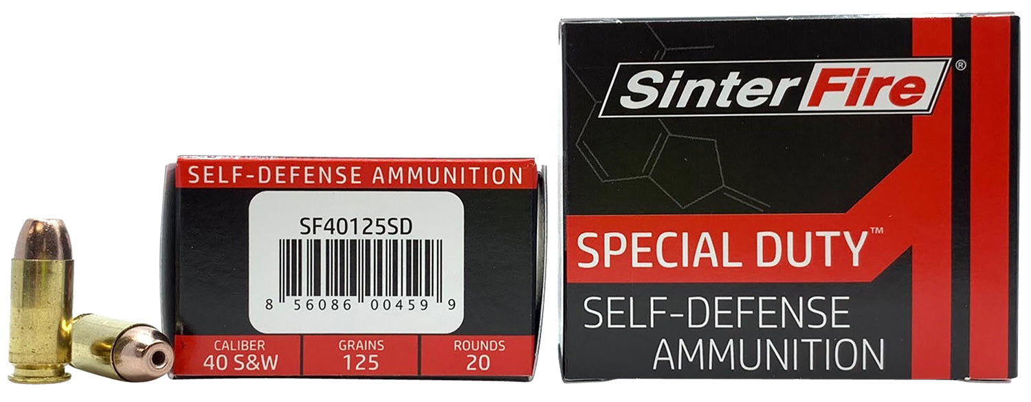 SinterFire Inc SF40125SD Special Duty (SD)  40 S&W 125 gr Lead Free Frangible Hollow Point 20 Bx/10 Cs