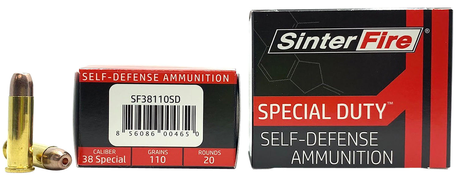 SinterFire Inc SF38110SD Special Duty (SD)  38 Special 110 gr Lead Free Frangible Hollow Point 20 Bx/10 Cs