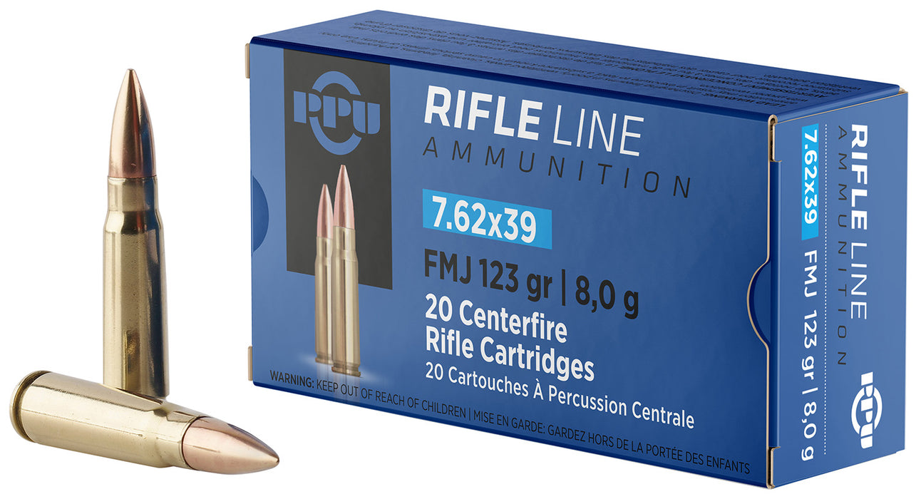 PPU PPU76239B840 Metric Rifle  7.62x39mm 123 gr Full Metal Jacket (FMJ) 840rds 15 Bx/56 Cs (Sold by Case)