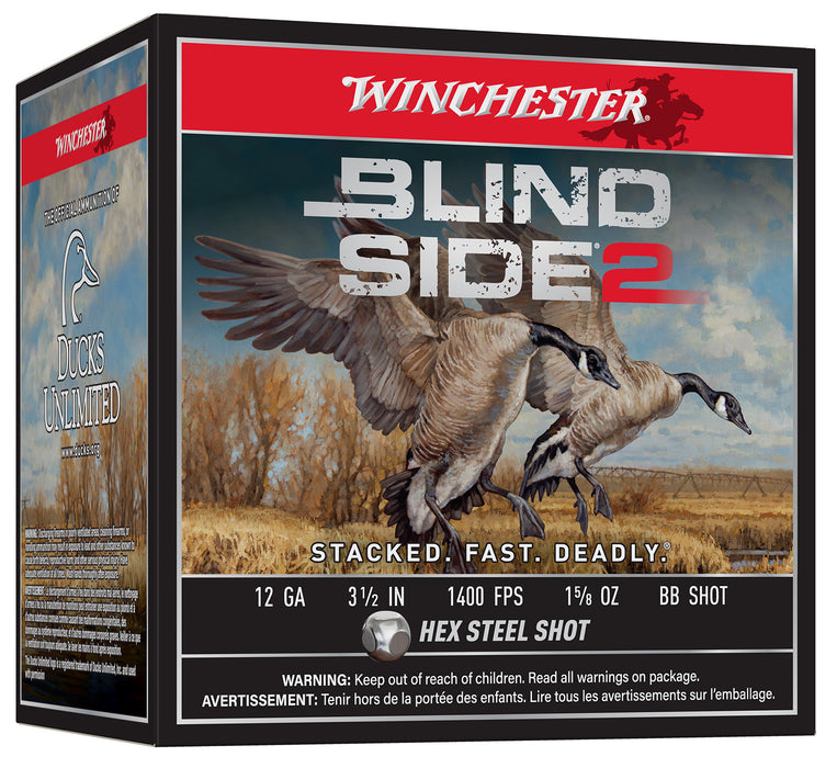 Winchester Ammo XBS12LBB Blind Side 2  12 Gauge 3.50" 1 5/8 oz 1400 fps BB Shot 25 Bx/10 Cs