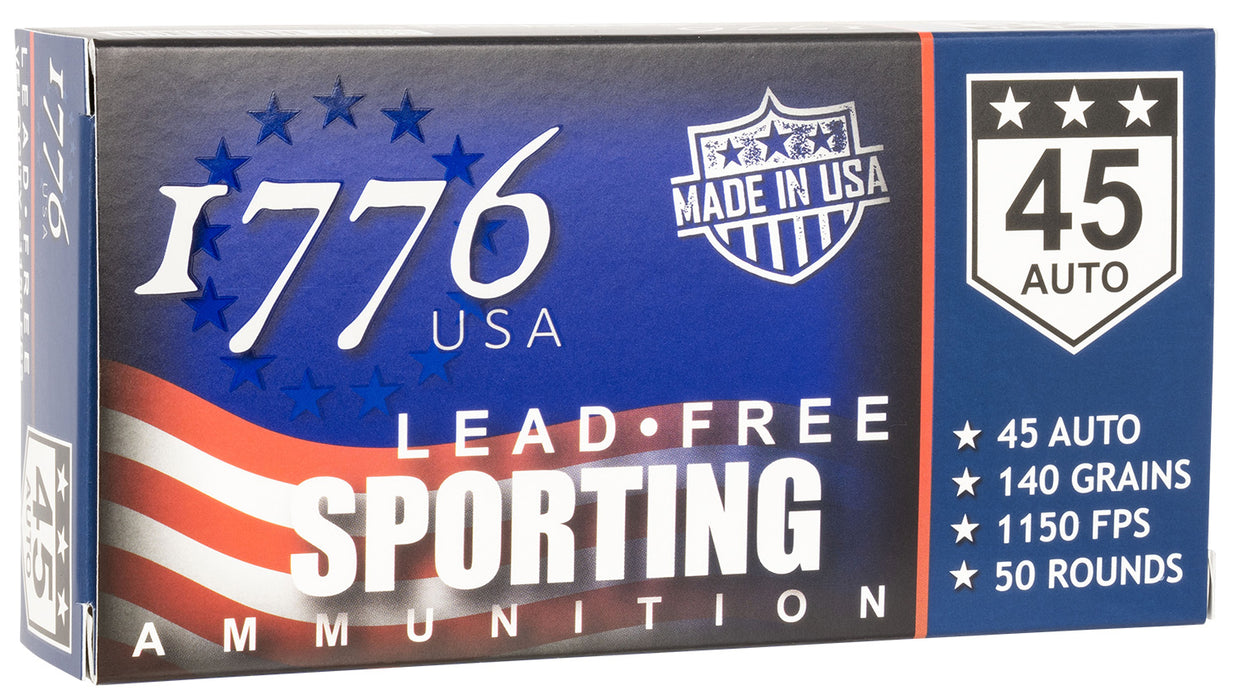 1776 USA 1776045140 Lead Free Sporting 45 Auto ACP 140 gr Lead Free Ball 50 Per Box/20 Cs