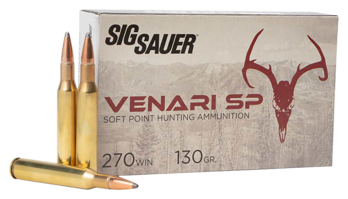 Sig Sauer V270SP130-20 Venari  270 Win 130 gr 3140 fps Soft Point (SP) 20 Bx/10 Cs