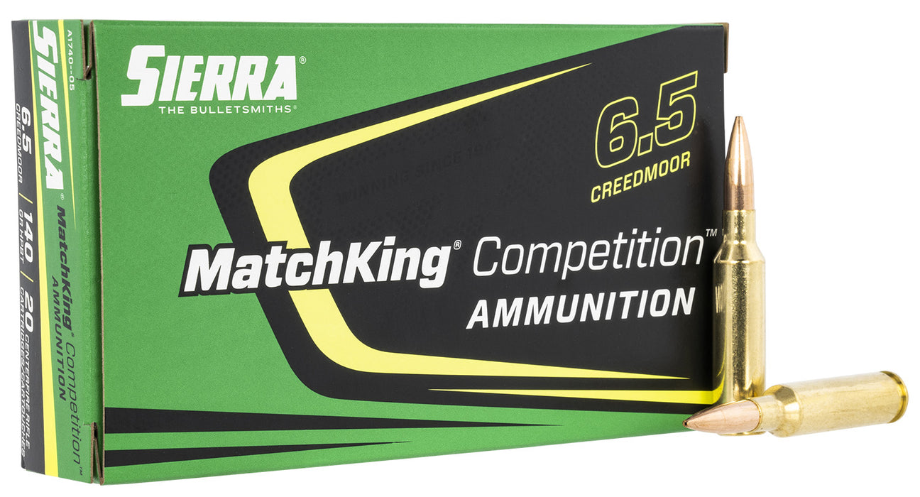 Sierra A1740--05 MatchKing Competition 6.5 Creedmoor 140 gr 2675 fps Sierra MatchKing BTHP (SMBTHP) 20 Bx/10 Cs