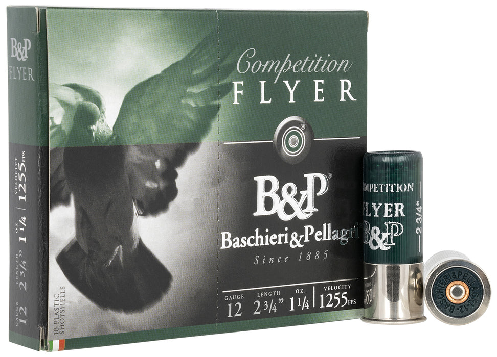 B&P 12B14PL8 Flyer  12 Gauge 2.75" 1 1/4 oz 1255 fps 8 Shot 100rds (Sold by Case)