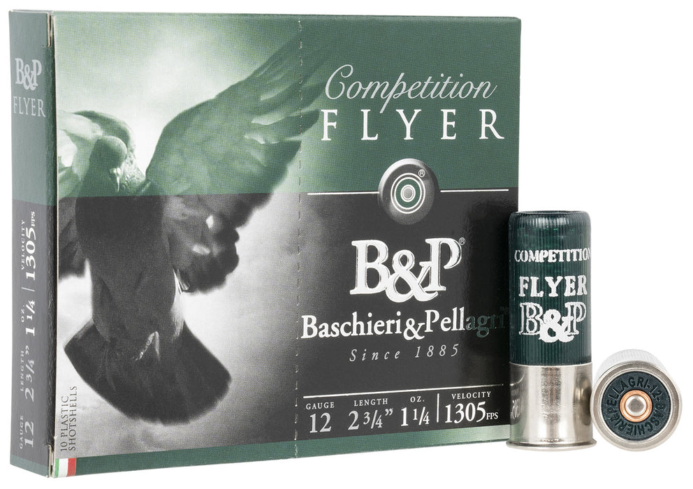 B&P 12B14P8 Flyer  12 Gauge 2.75" 1 1/4 oz 1305 fps 8 Shot 10 Bx/10 Cs