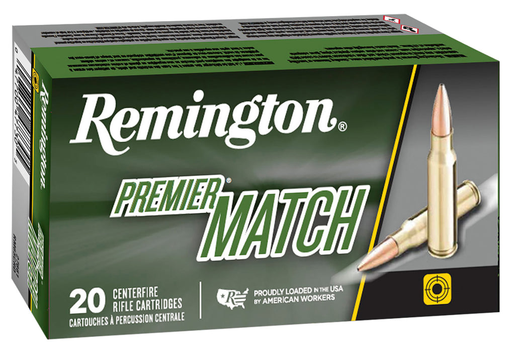 Remington Ammunition 27682 Premier Match  223 Rem 52 gr Hollow Point Boat-Tail (HPBT) 20 Bx/10 Cs