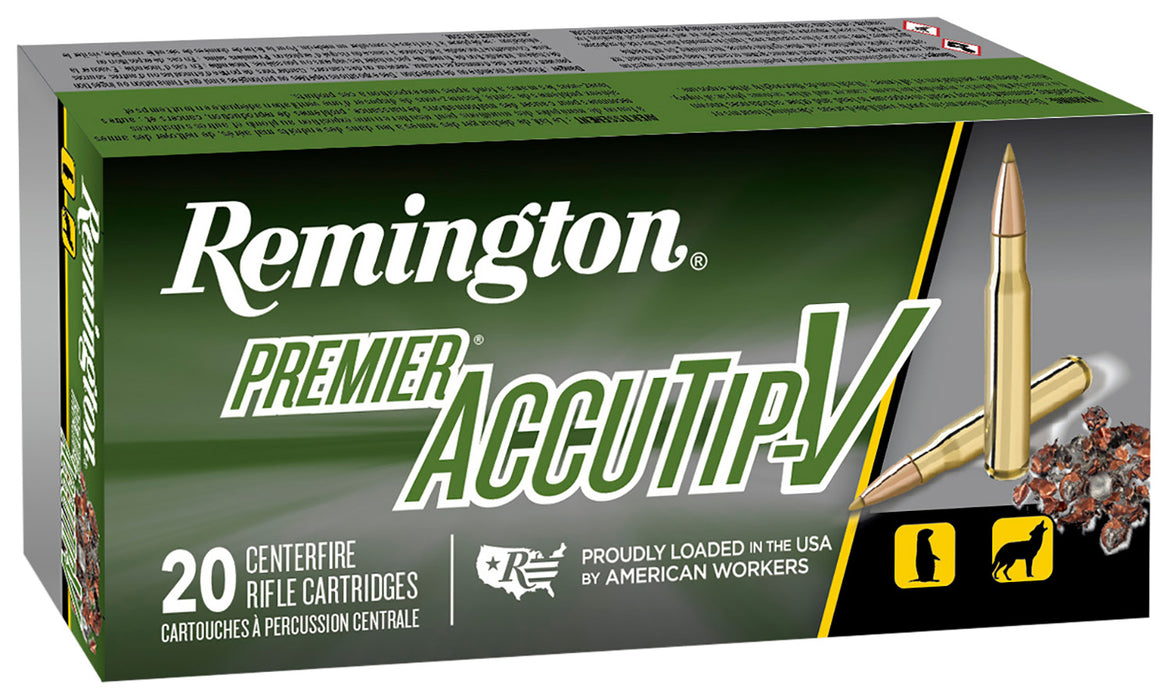 Remington Ammunition 21202 Premier AccuTip-V  224 Valkyrie 60 gr AccuTip-V Boat-Tail (ATVBT) 20 Bx/10 Cs