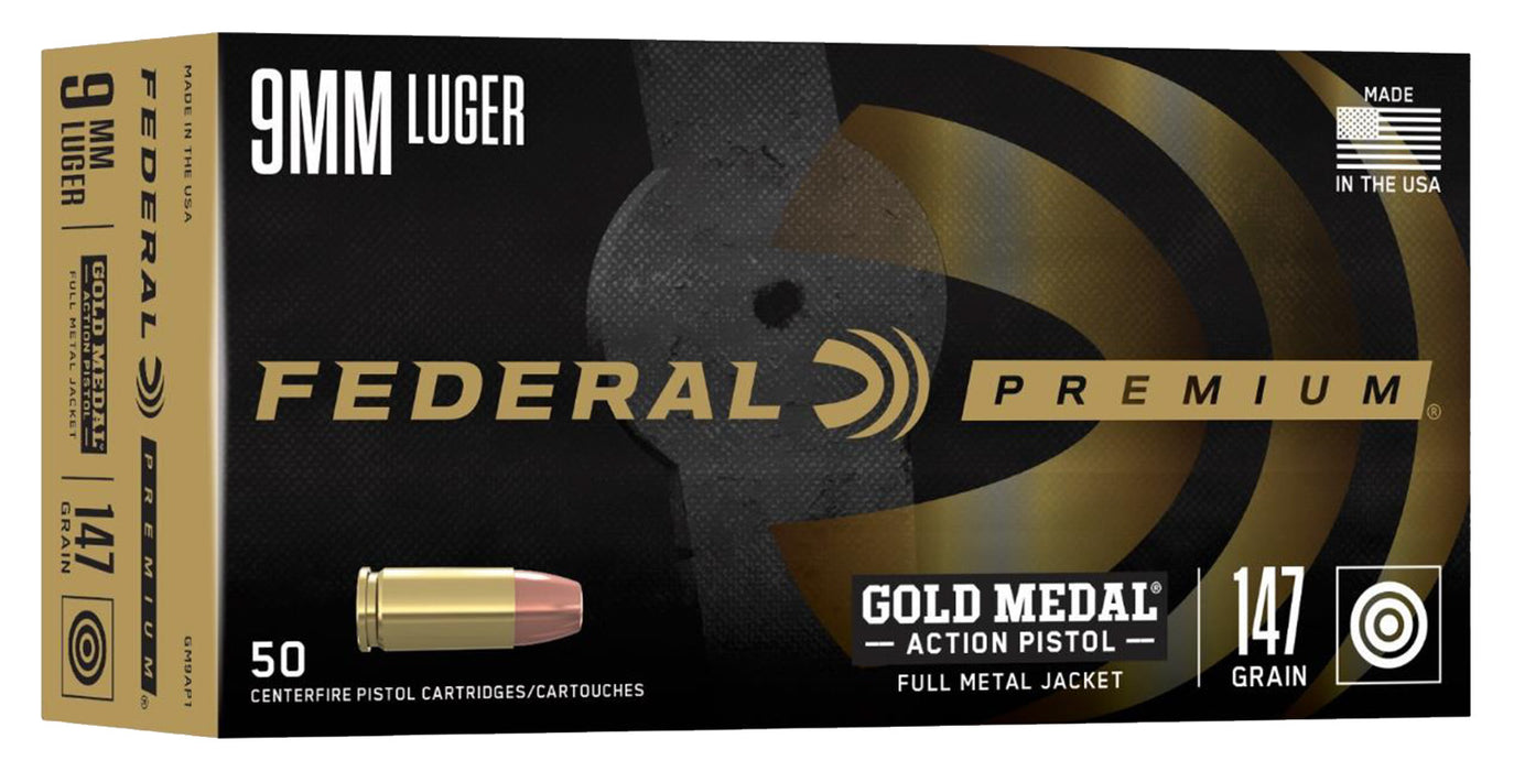 Federal GM9AP1 Gold Medal  9mm Gold Medal 147 gr 50 Bx/10 Cs