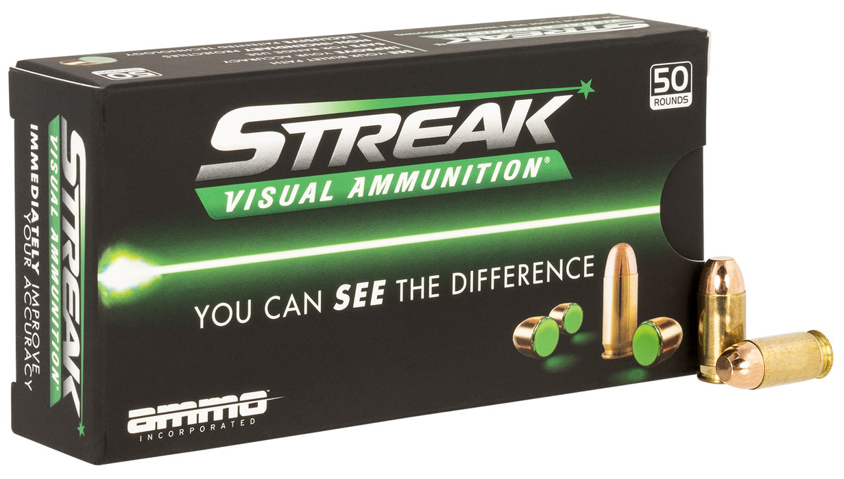 Ammo Inc 380100TMCSTRKGRN50 Streak Visual (GREEN)  380 ACP 100 gr Total Metal Case (TMC) 50 Per Box/20 Cs