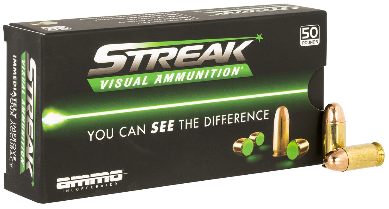 Ammo Inc 45230TMCSTRKGRN50 Streak Visual (RED)  45 ACP 230 gr Total Metal Case (TMC) 50 Per Box/20 Cs