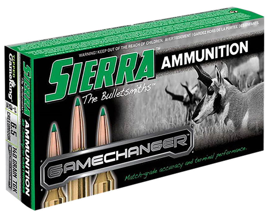 Sierra A434005 GameChanger  6.5 Creedmoor 140 gr Sierra Tipped GameKing (TGK) 20 Per Box/ 10 Cs