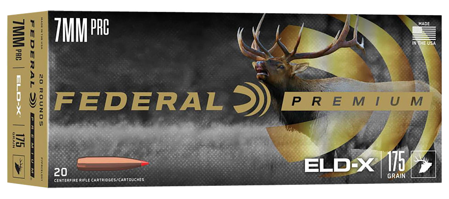 Federal P7PRCELDX1 ELD-X  7mm PRC 175 gr Extremely Low Drag-eXpanding (ELD-X) 20 Per Box/ 10 Cs