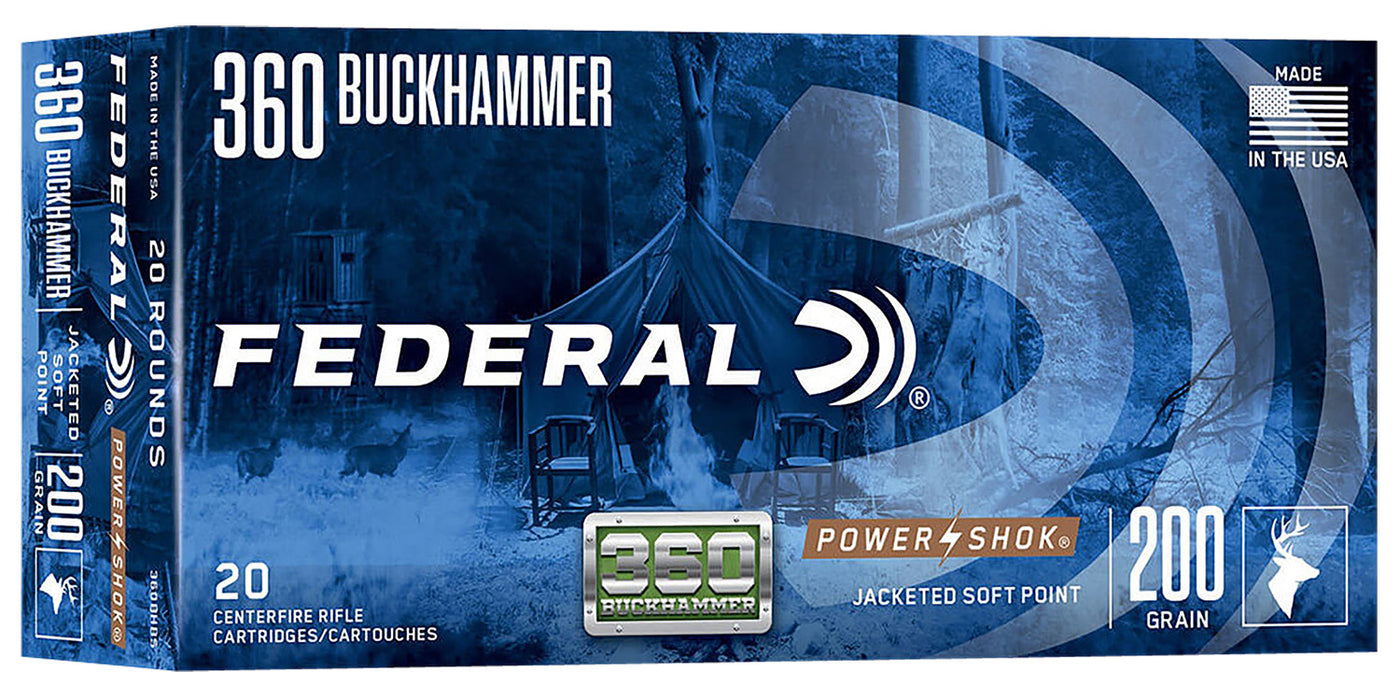 Federal 360BHBS Federal Premium Buckhammer 360 Buckhammer 200 gr Jacketed Soft Point (JSP) 20 Per Box/ 10 Cs