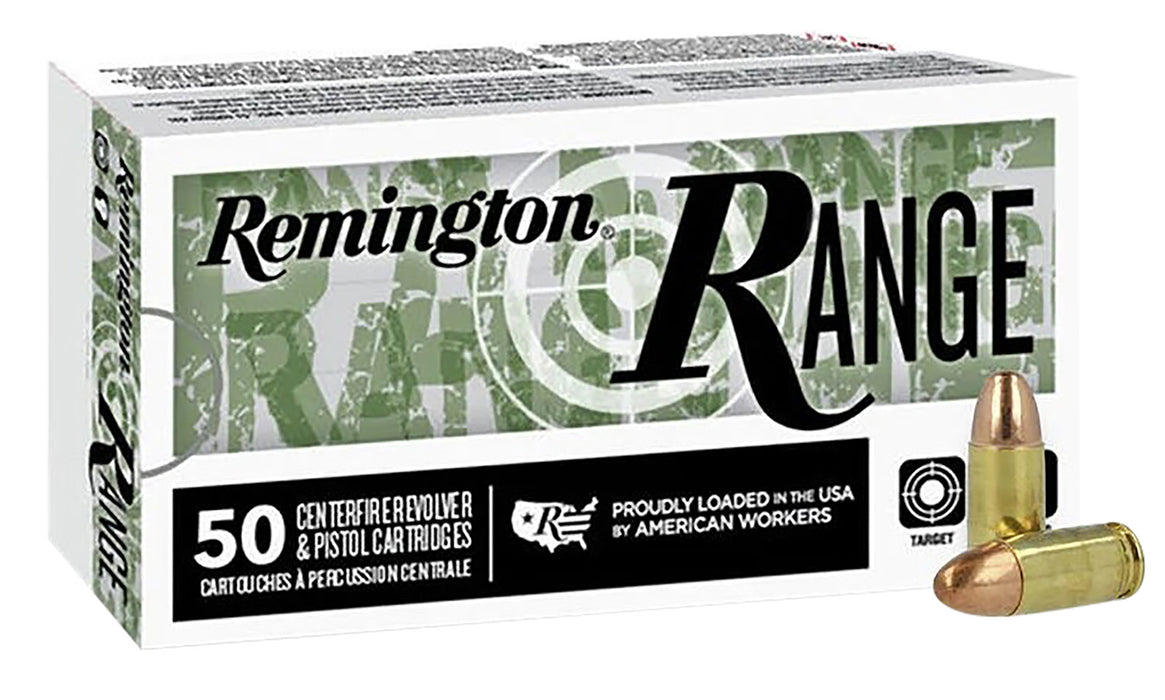 Remington Ammunition R27778 Remington Range 9mm Luger 115 gr Full Metal Jacket (FMJ) 50 Per Box/ 20 Cs