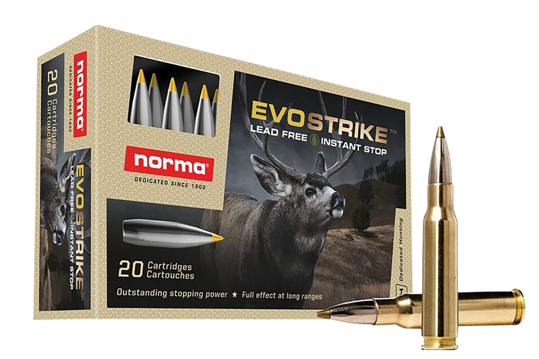 Norma Ammunition 20177352 Dedicated Hunting Evostrike 308 Win 139 gr Polymer Tip Boat Tail, Lead Free 20 Per Box/ 10 Cs