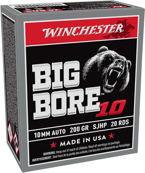 Winchester Ammo X10MMBB Big Bore Hunting 10mm Auto 200 gr Semi-Jacketed Hollow Point (SJHP) 20 Per Box/ 10 Cs