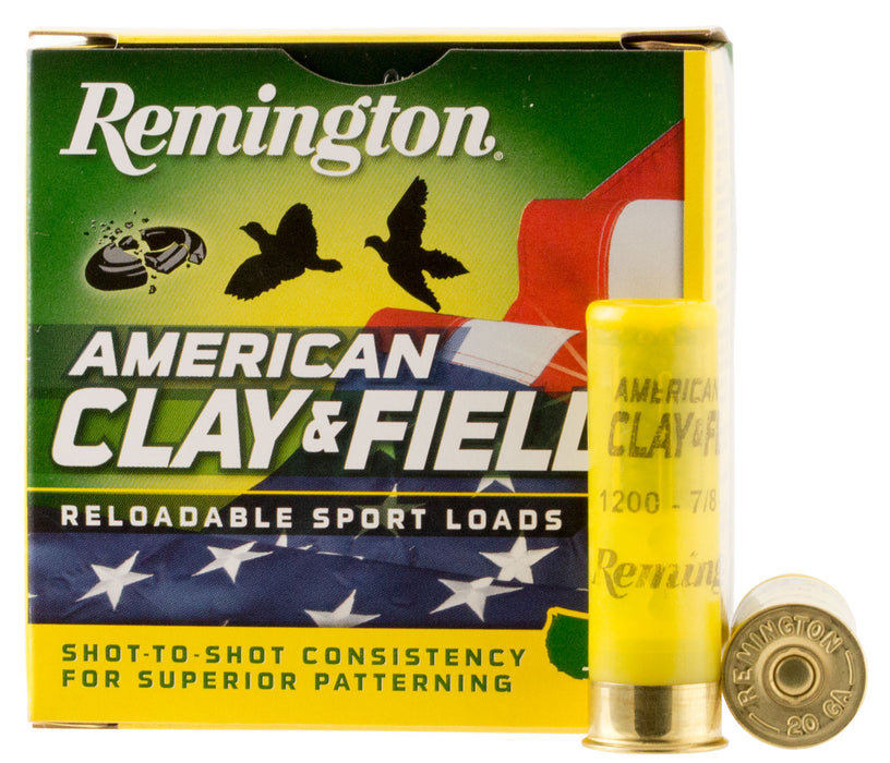 Remington Ammunition 20377 American Clay & Field  20 Gauge 2.75" 7/8 oz 1200 fps 7.5 Shot 25 Bx/10 Cs