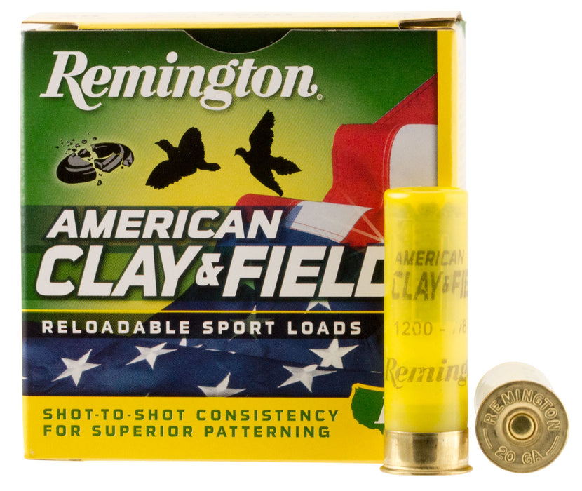 Remington Ammunition 20381 American Clay & Field  20 Gauge 2.75" 7/8 oz 1200 fps 9 Shot 25 Bx/10 Cs