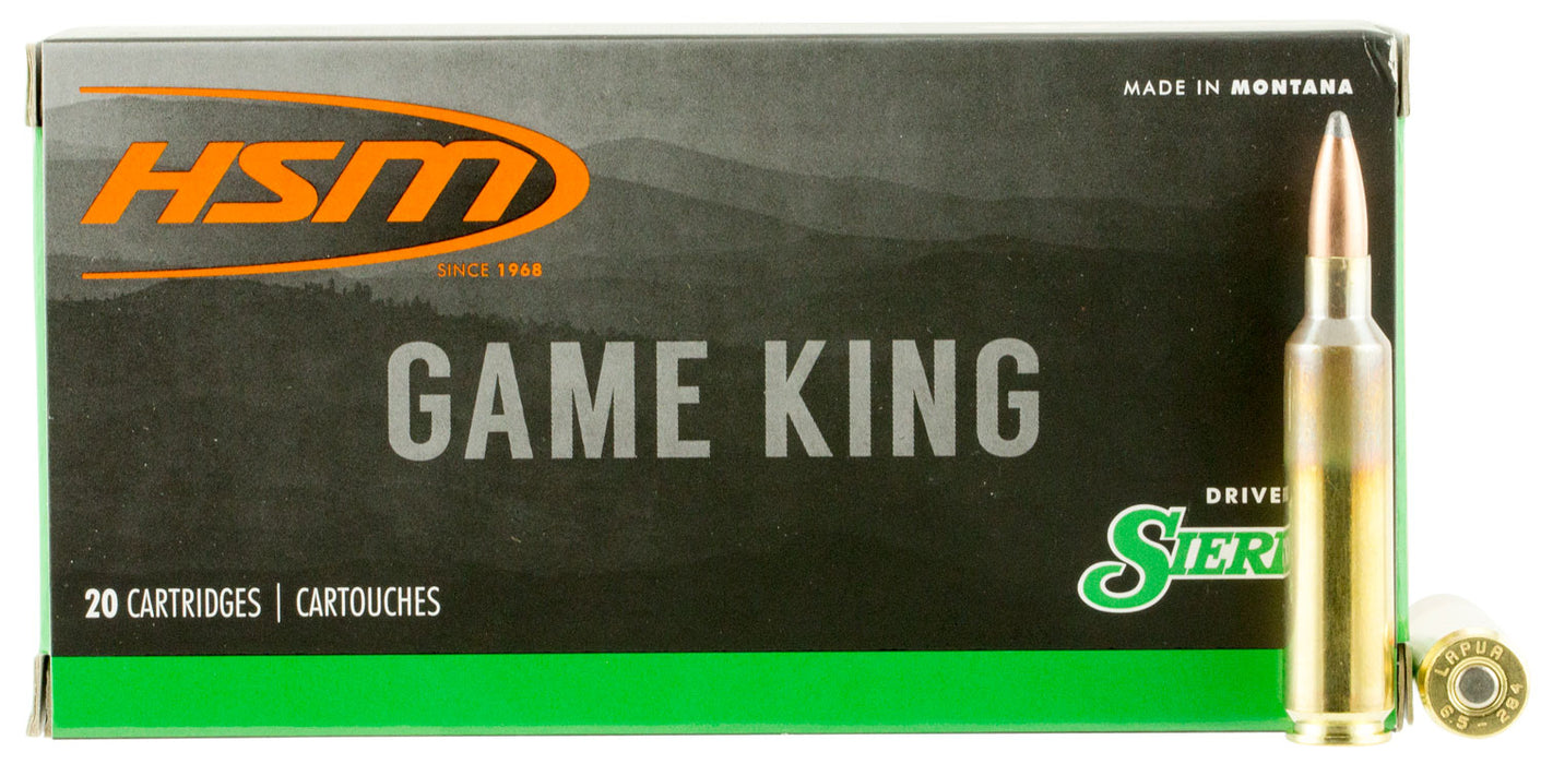 HSM 65X2843N Game King  6.5x284 Norma 140 gr Sierra GameKing Spitzer Boat-Tail (SGSBT) 20 Per Box/25 Cs