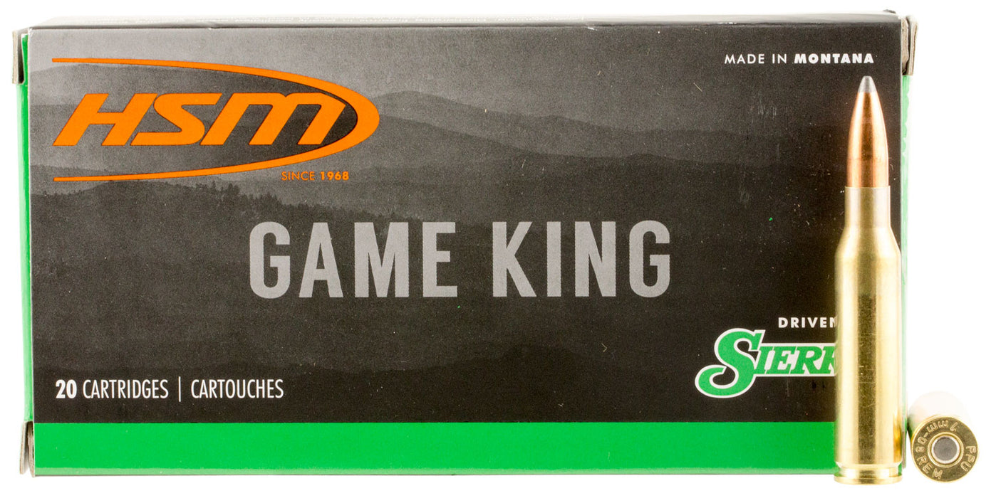 HSM 7MM089N Game King  7mm-08 Rem 160 gr Sierra GameKing Spitzer Boat-Tail (SGSBT) 20 Per Box/25 Cs