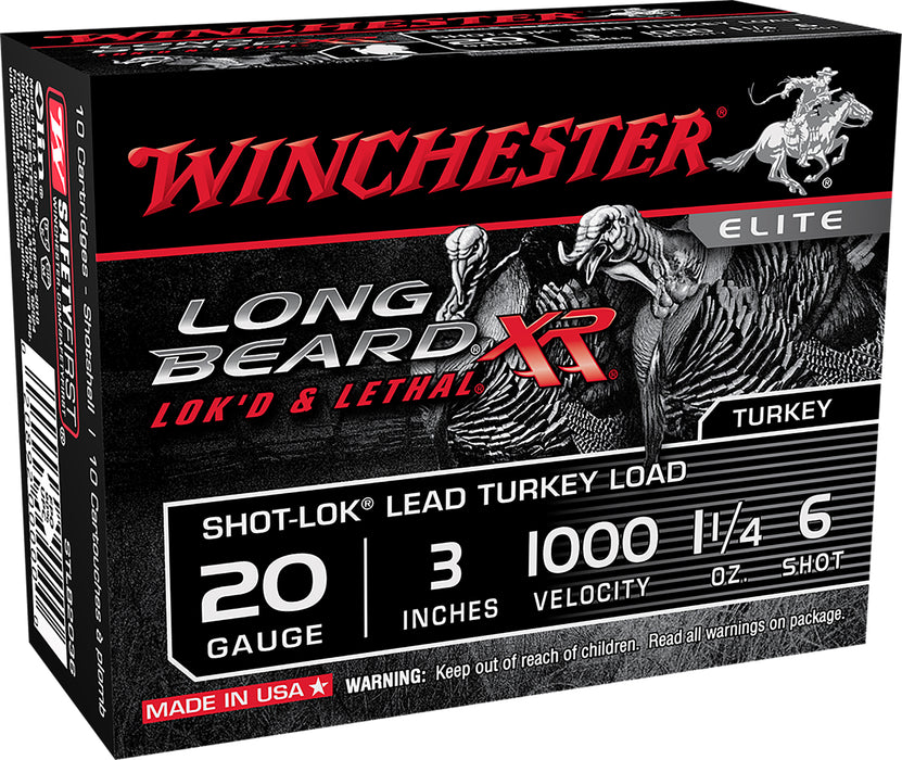 Winchester Ammo STLB2036 Long Beard XR Shot-Lok 20 Gauge 3" 1 1/4 oz 6 Shot 10 Per Box/10 Cs