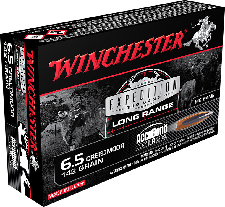 Winchester Ammo S65LR Expedition Big Game Long Range 6.5 Creedmoor 142 gr Nosler AccuBond Long-Range 20 Per Box/10 Cs