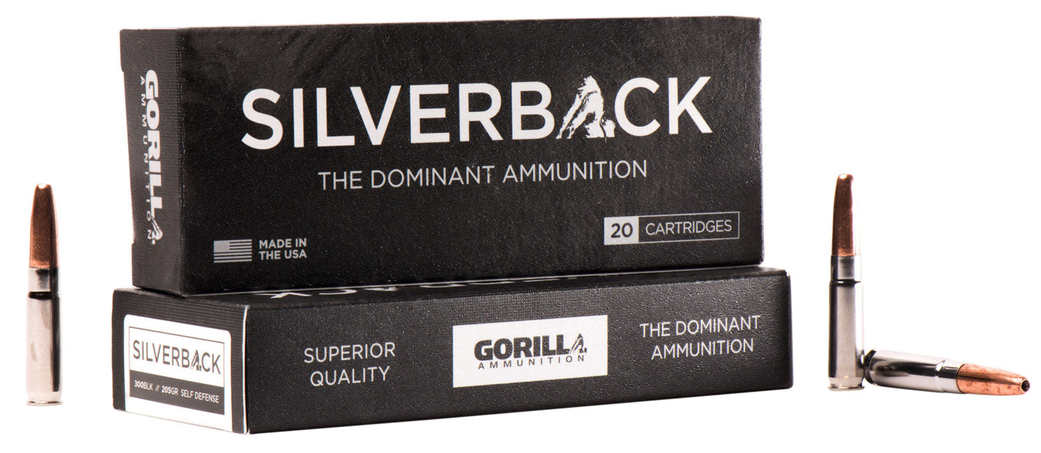 Gorilla Ammo SB300205SD Silverback Self Defense 300 Blackout 205 gr Copper Solid 20 Per Box/10 Cs